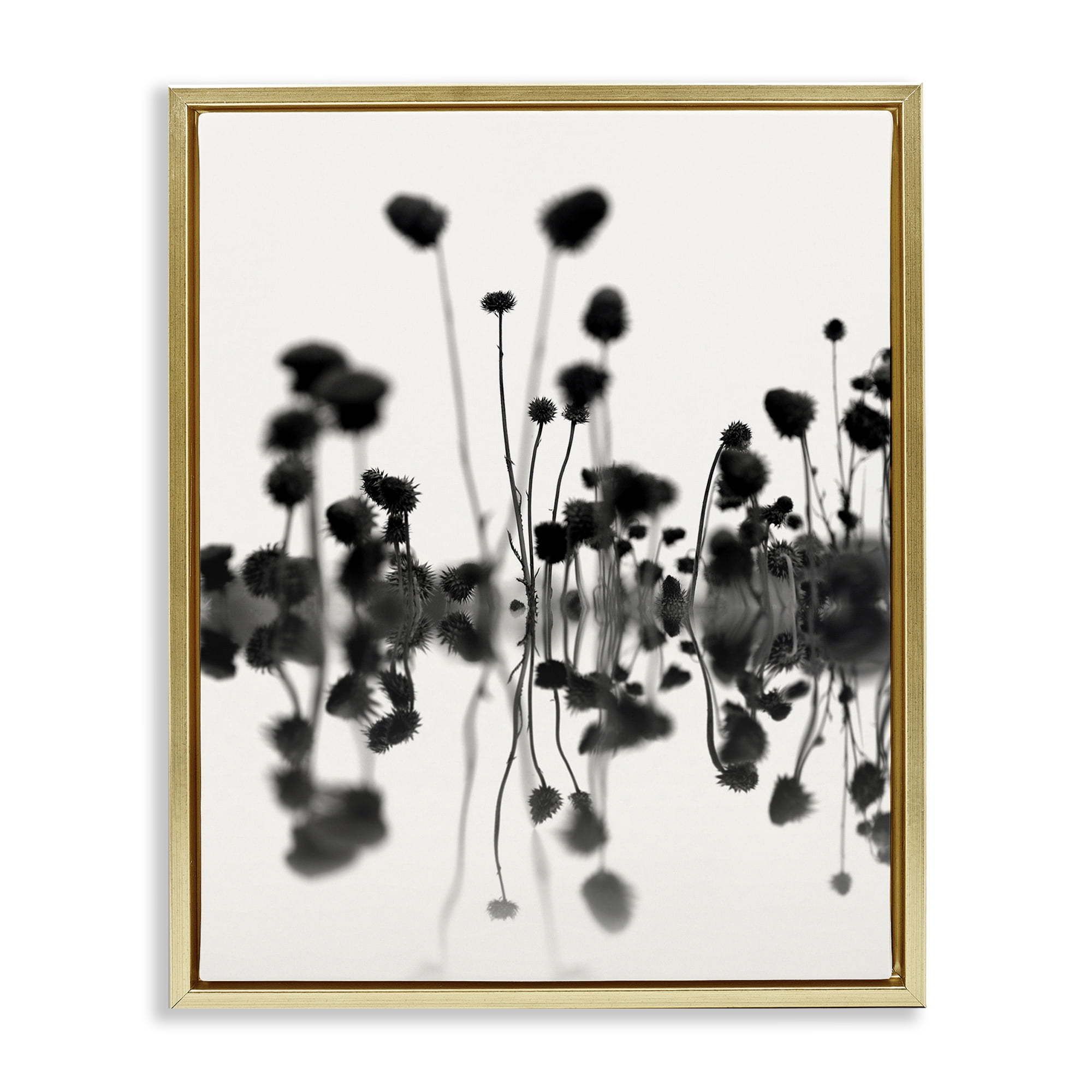 Stupell Industries Abstract Botanical Sprigs Botanical & Floral Painting Gold Floater Framed Art Print Wall Art, 25 x 31