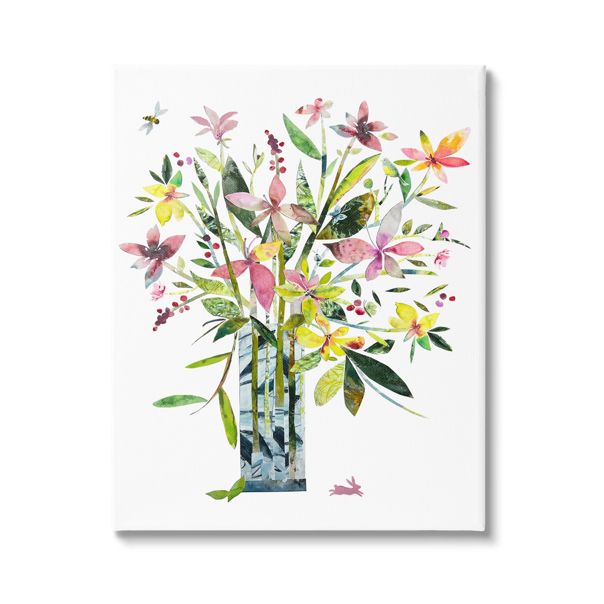 Stupell Industries Abstract Bouquet Vase Botanical & Floral Painting Gallery Wrapped Canvas Print Wall Art, 16 x 20