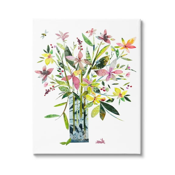 Stupell Industries Abstract Bouquet Vase Botanical & Floral Painting Gallery Wrapped Canvas Print Wall Art, 16 x 20