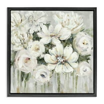 Stupell Industries Abstract Bouquet with Greenery Botanical & Floral Painting Black Floater Framed Canvas Art Print Wall Art, 18 x 18