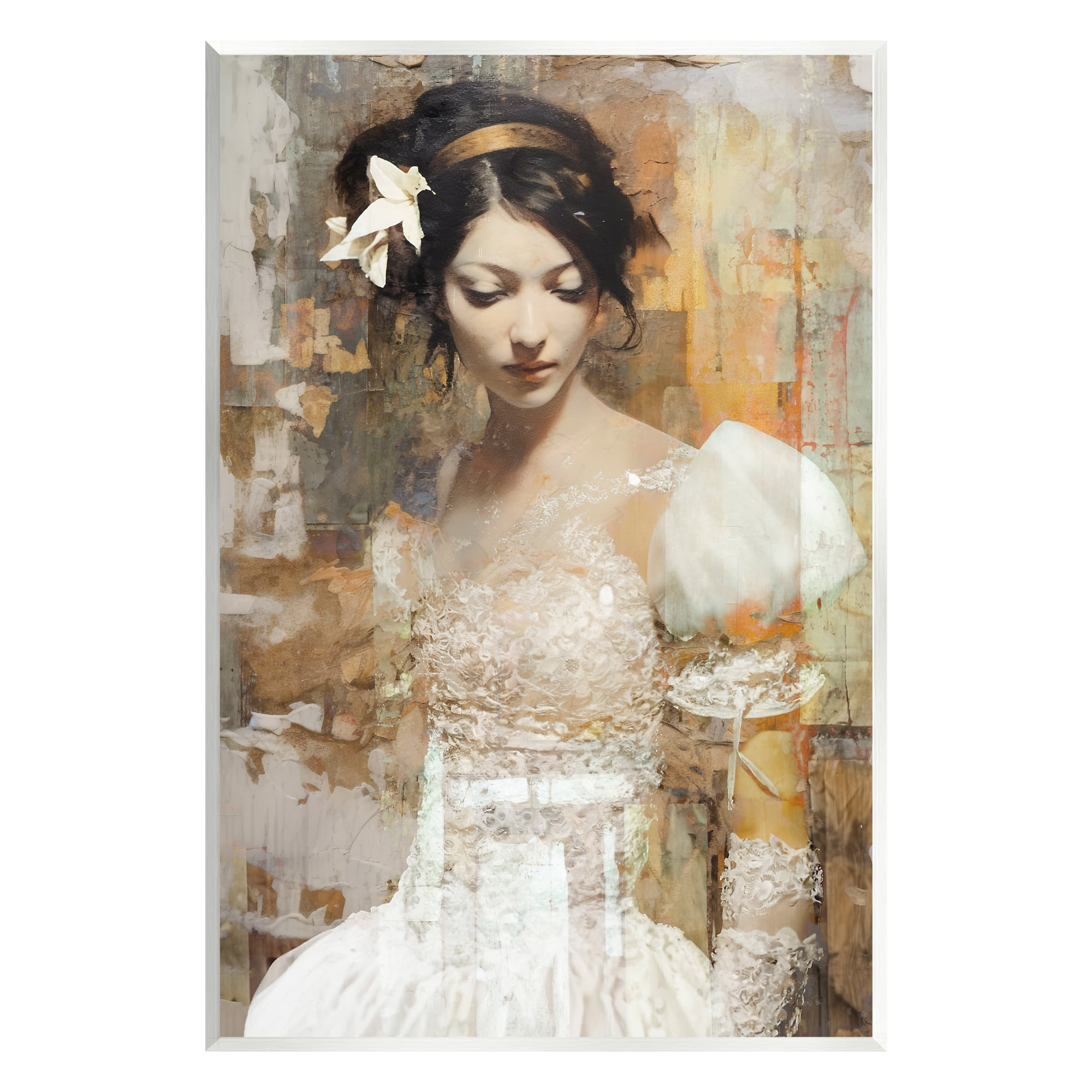Stupell Industries Abstract Bride Collage Abstract Painting Unframed Art Print Wall Art, 13 x 19