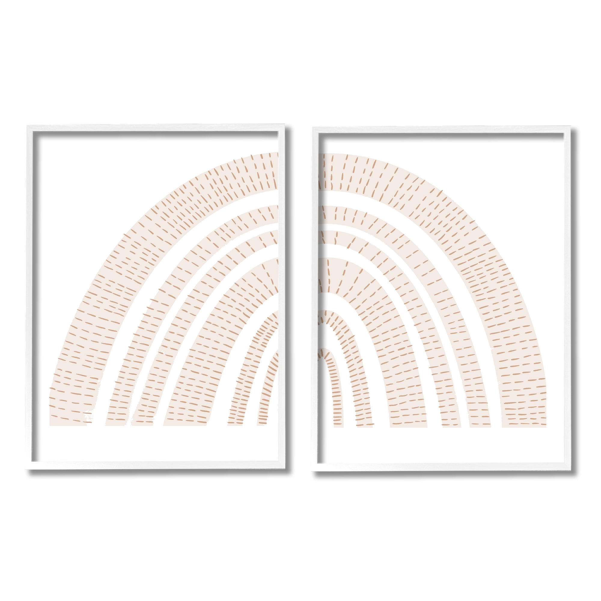 Stupell Industries Abstract Brown Earth Tone Rainbow Stripe Pattern Arches, 11 x 14, Design by Daphne Polselli