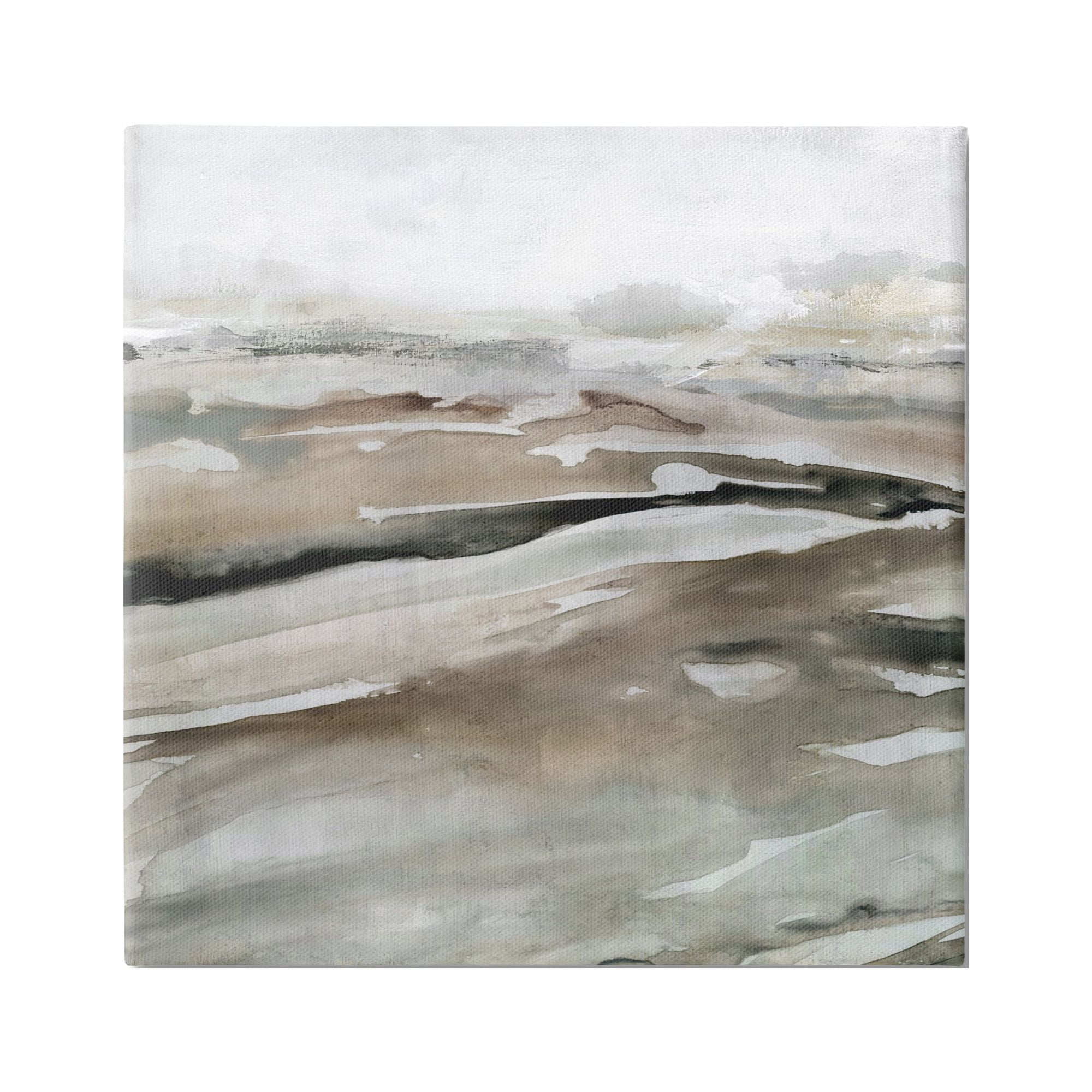 Stupell Industries Abstract Brown Landscape Abstract Painting Gallery Wrapped Canvas Art Print Wall Art, 36 x 36