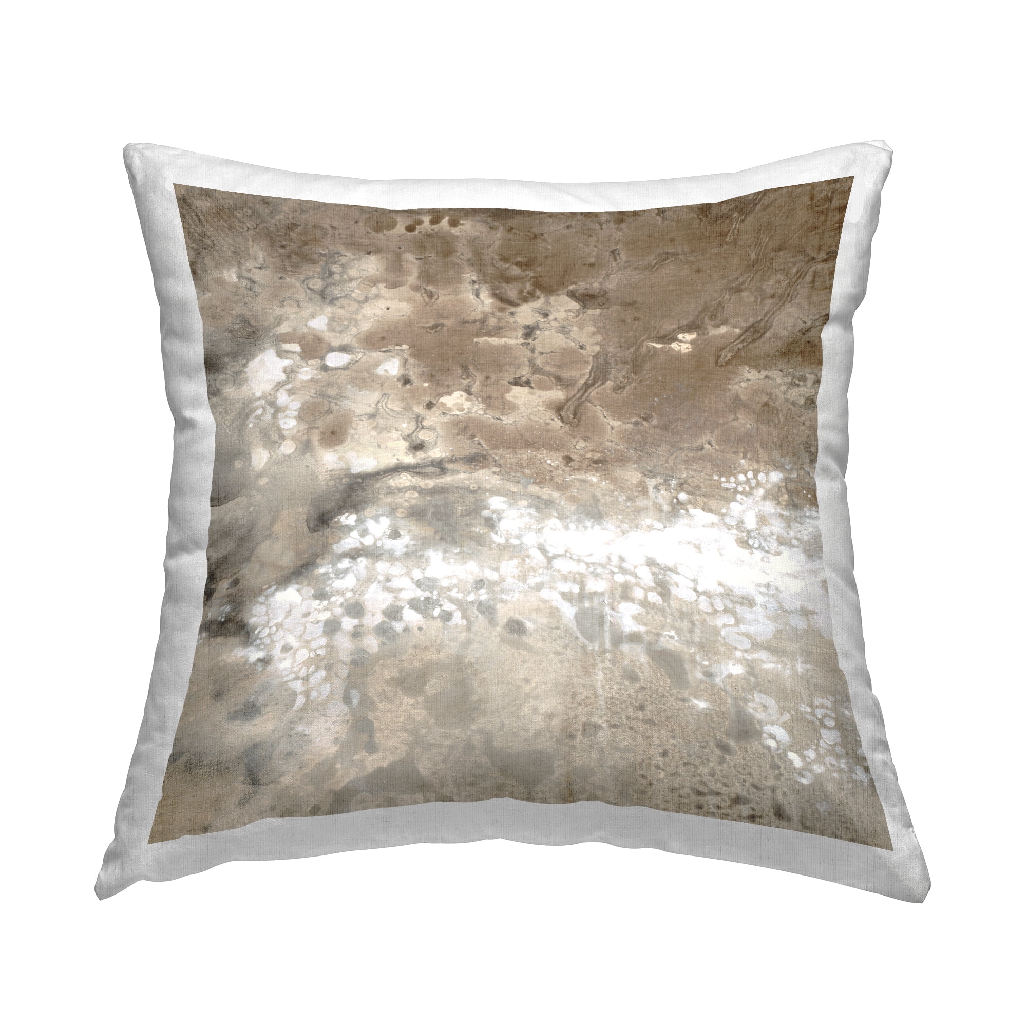 Stupell Industries Abstract Brown Splash Square Decorative Printed Throw Pillow, 18 x 18