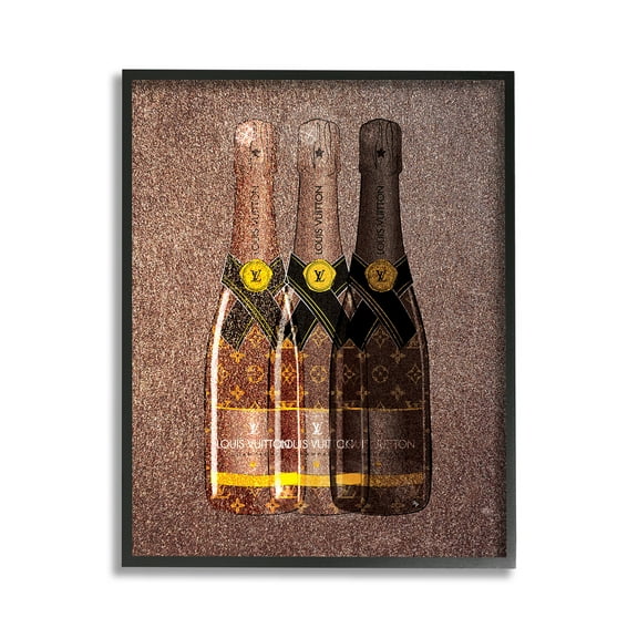 Stupell Industries Abstract Brown Wine Bottles Food & Beverage Painting Black Framed Art Print Wall Art, 11 x 14