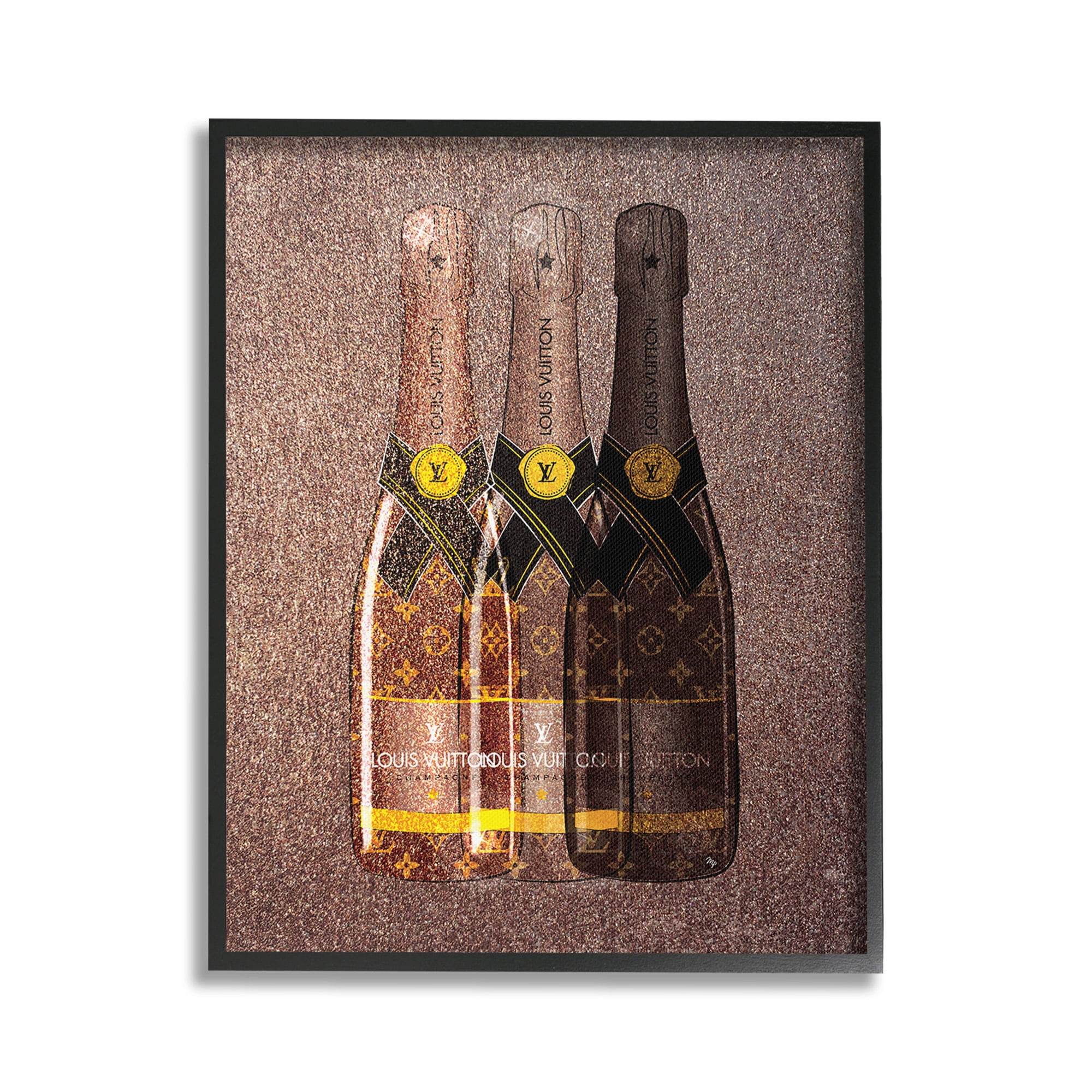 Stupell Industries Abstract Brown Wine Bottles Food & Beverage Painting Black Framed Art Print Wall Art, 16 x 20