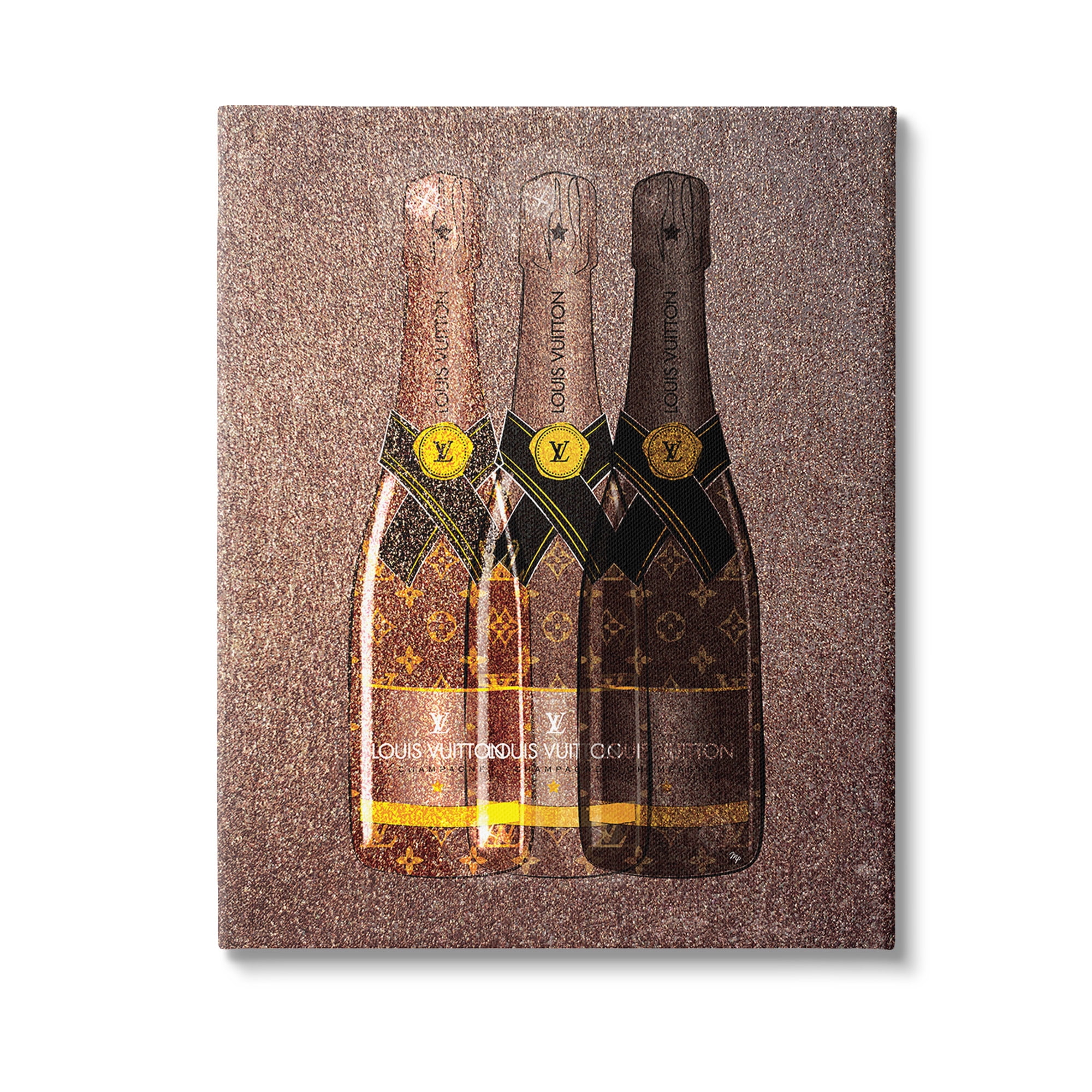 Stupell Industries Abstract Brown Wine Bottles Food & Beverage Painting Gallery Wrapped Canvas Art Print Wall Art, 24 x 30