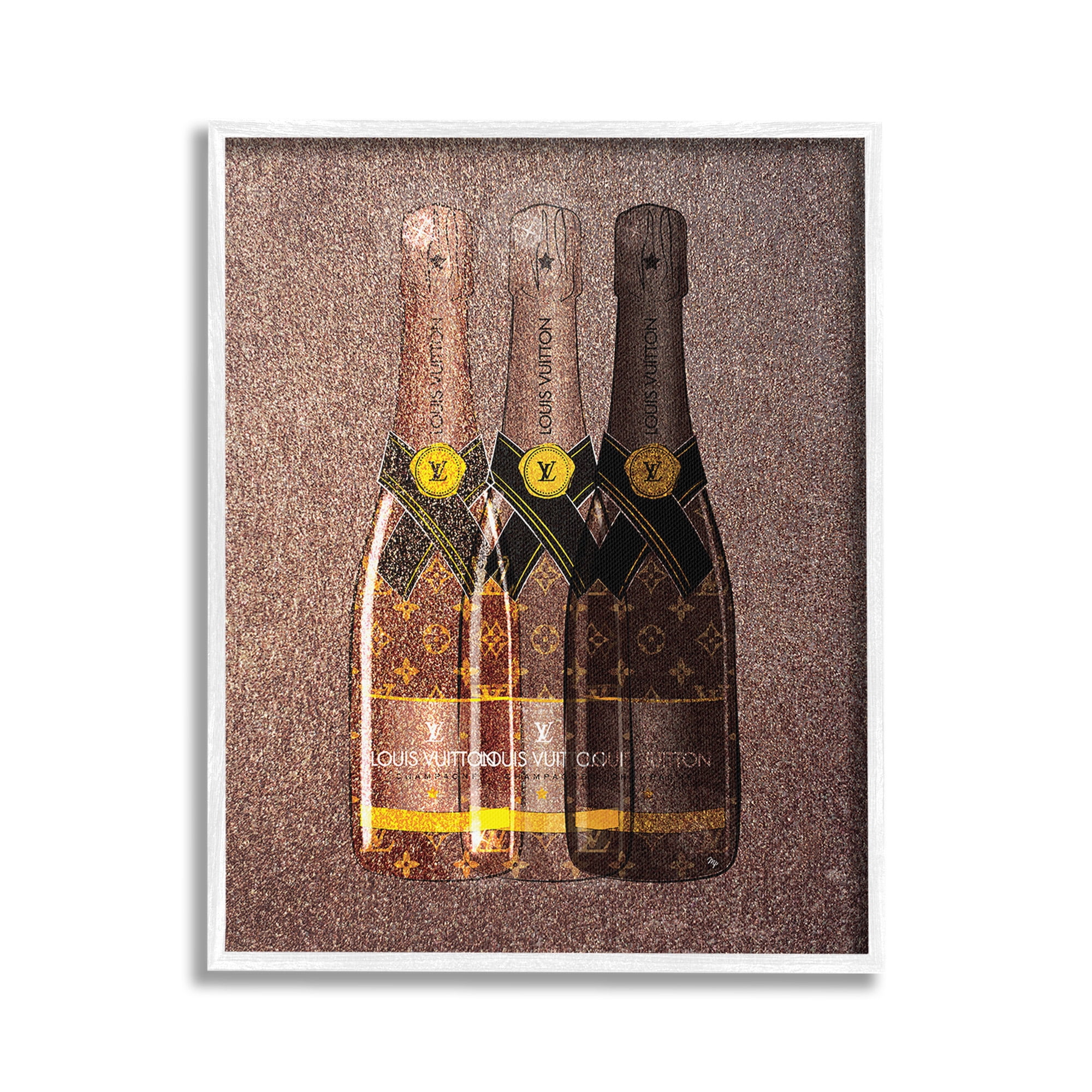 Stupell Industries Abstract Brown Wine Bottles Food & Beverage Painting White Framed Art Print Wall Art, 24 x 30