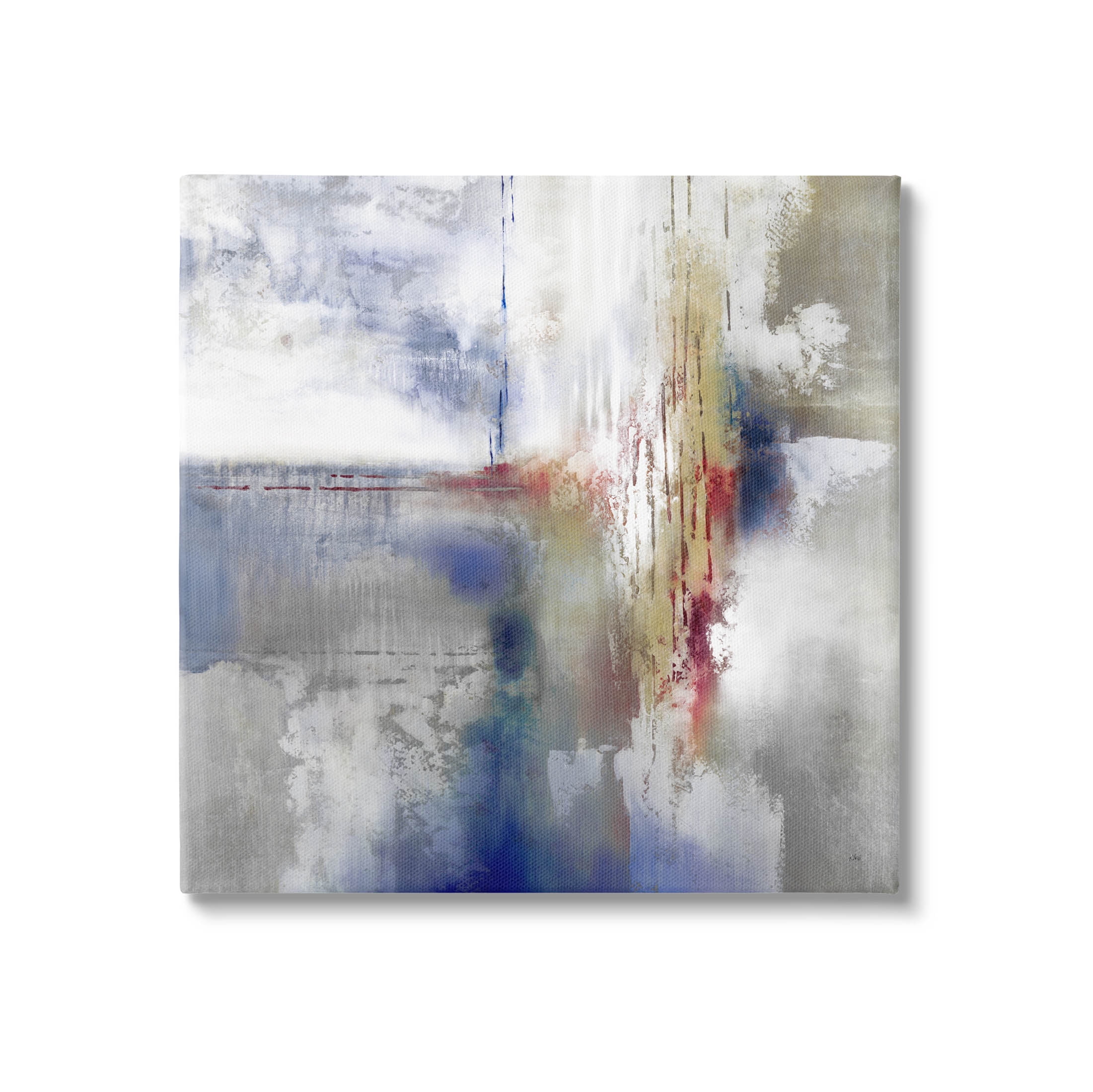 Abstract Brush Strokes Composition Canvas Wall Art, 24" x 24"