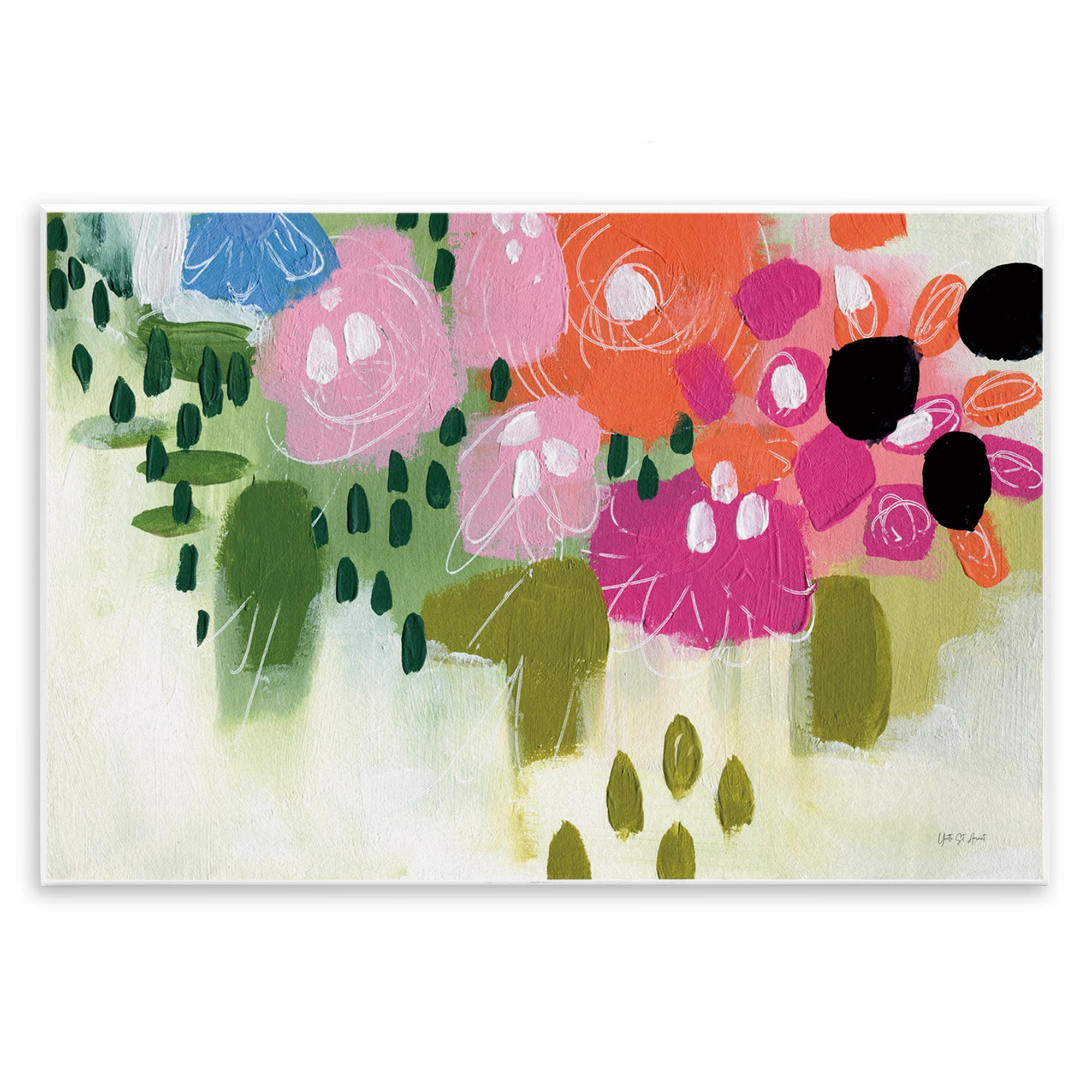 Stupell Industries Abstract Brushed Floral Botanical & Floral Painting Unframed Art Print Wall Art, 15 x 10