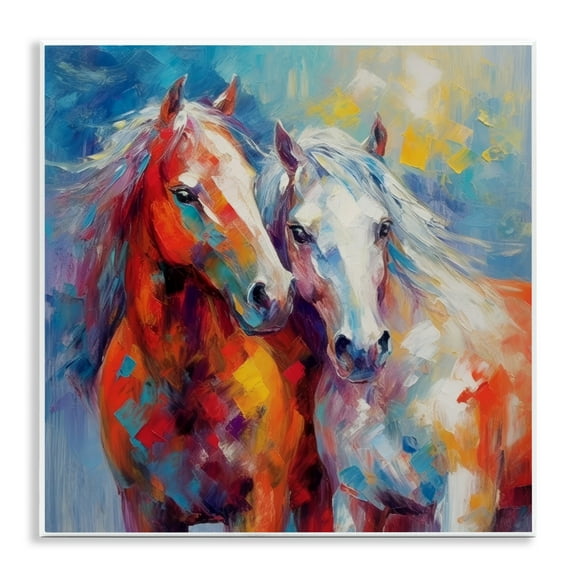 Stupell Industries Abstract Brushed Horses Animals & Insects Painting Unframed Art Print Wall Art, 12 x 12