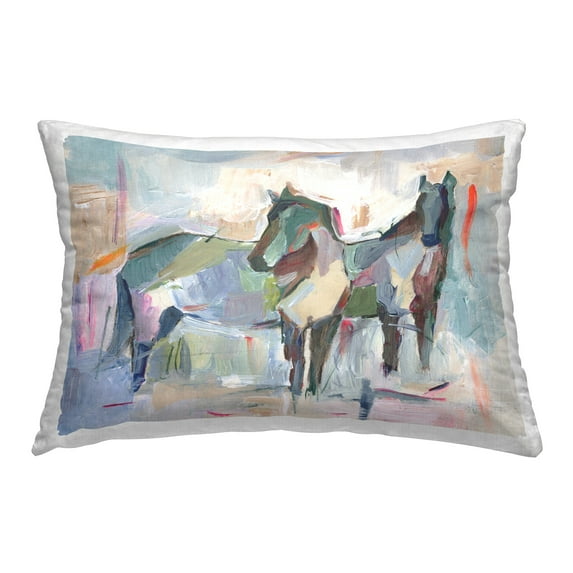 Stupell Industries Abstract Brushed Horses Decorative Printed Throw Pillow Design by Ethan Harper .