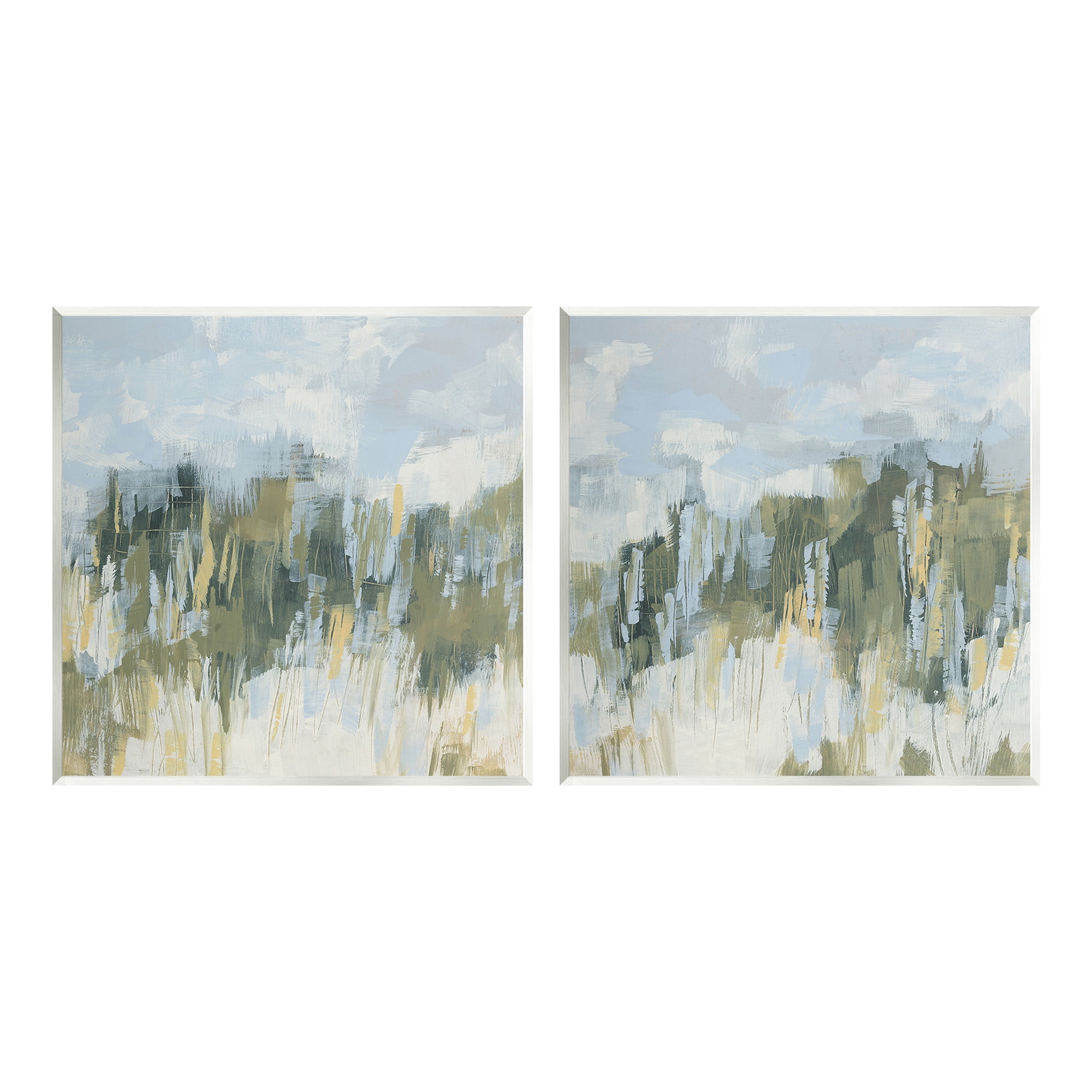 Stupell Industries Abstract Brushed Landscape Abstract Painting Unframed Art Print Wall Art, 12 x 12, Set of 2