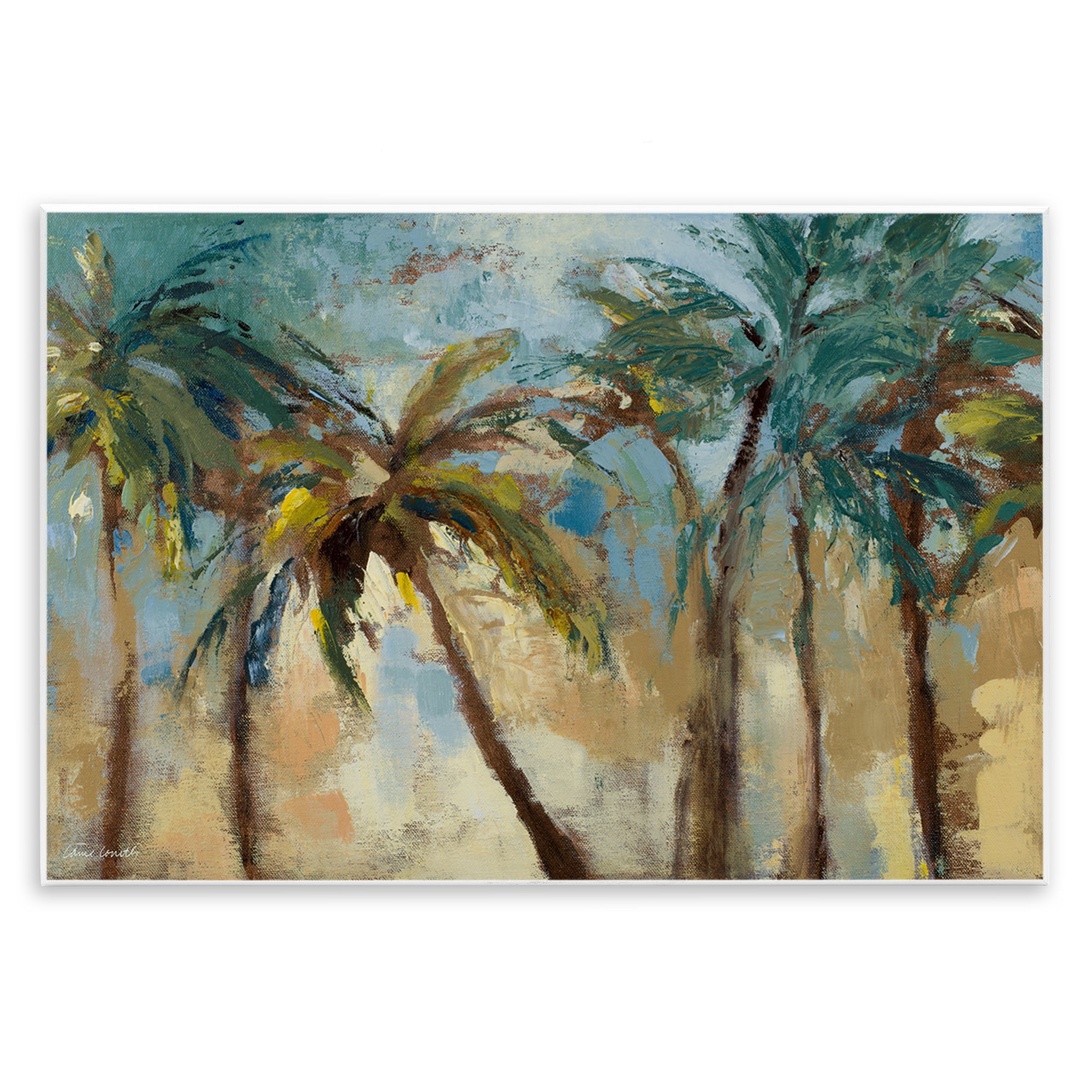 Stupell Industries Abstract Brushed Palms Botanical & Floral Painting Unframed Art Print Wall Art, 19 x 13