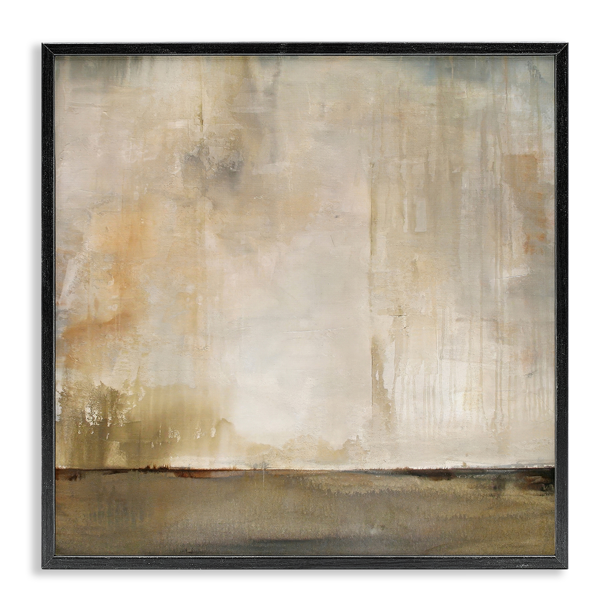 Stupell Industries Abstract Brushed Rustic Abstract Painting Black Framed Art Print Wall Art, 24 x 24