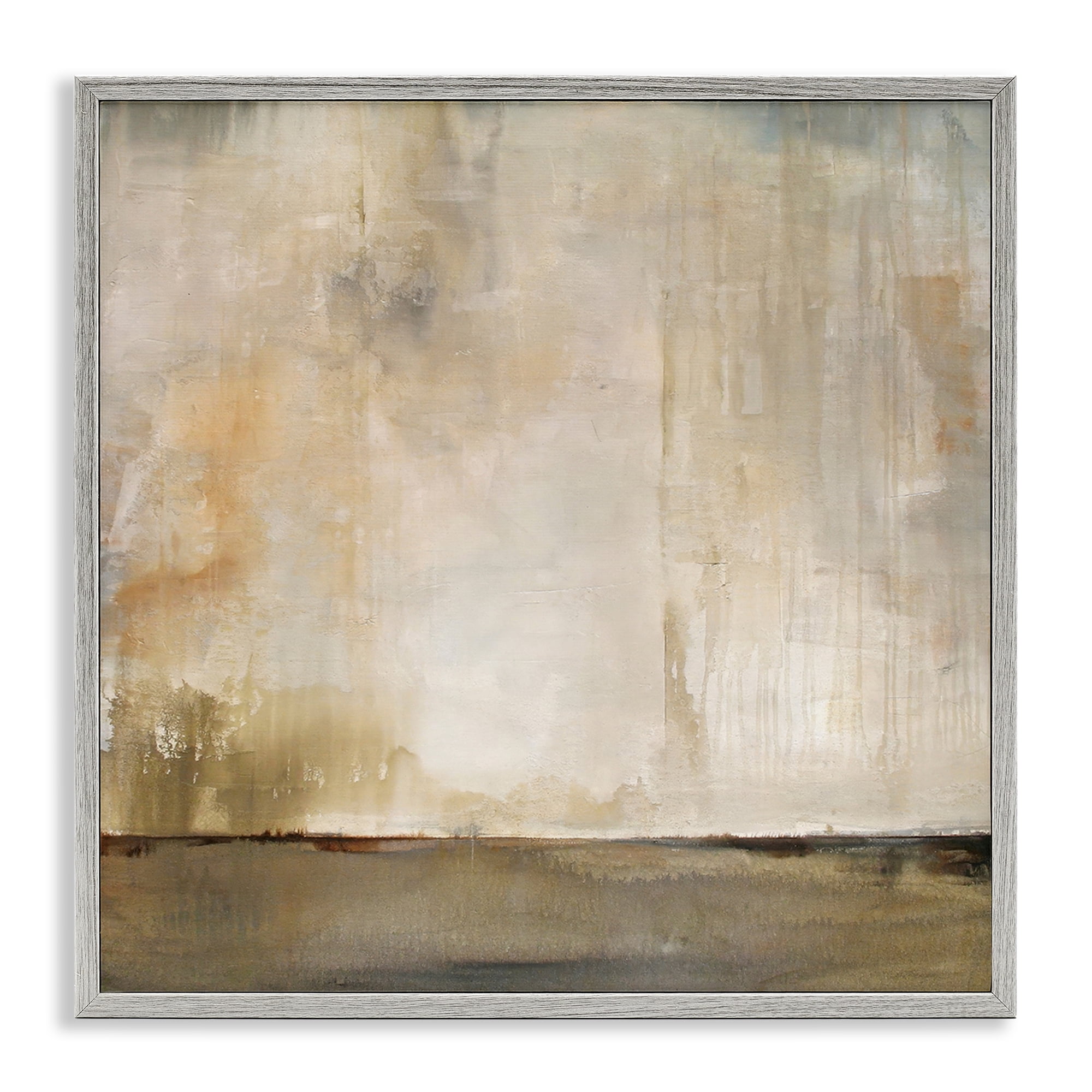 Stupell Industries Abstract Brushed Rustic Abstract Painting Gray Framed Art Print Wall Art, 12 x 12
