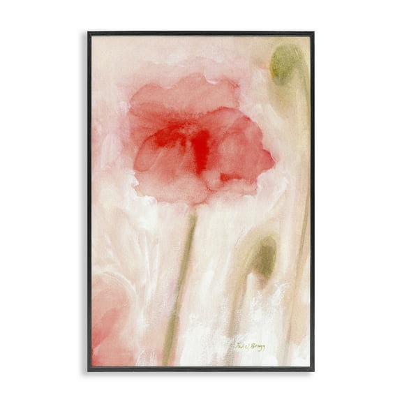 Stupell Industries Abstract Budding Flower Botanical & Floral Painting Black Framed Art Print Wall Art, 12 x 18