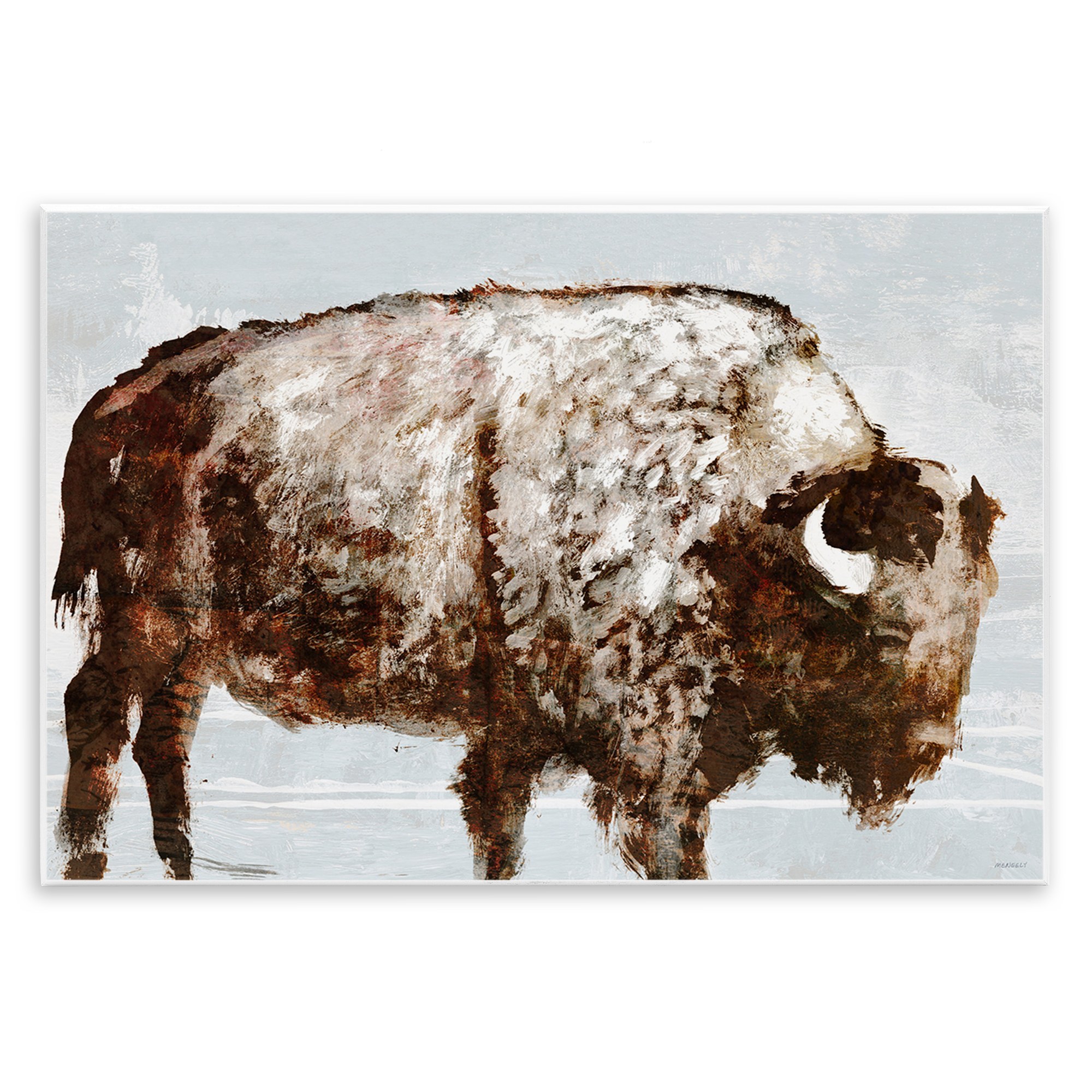 Stupell Industries Abstract Buffalo Impression Animals & Insects Painting Unframed Art Print Wall Art, 15 x 10