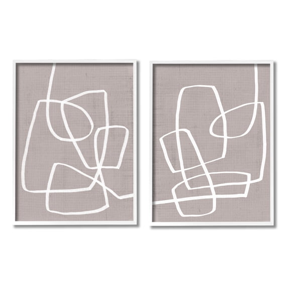 Stupell Industries Abstract Busy Line Minimal Boho Design Brown White, 16 x 20,Design by June Erica Vess