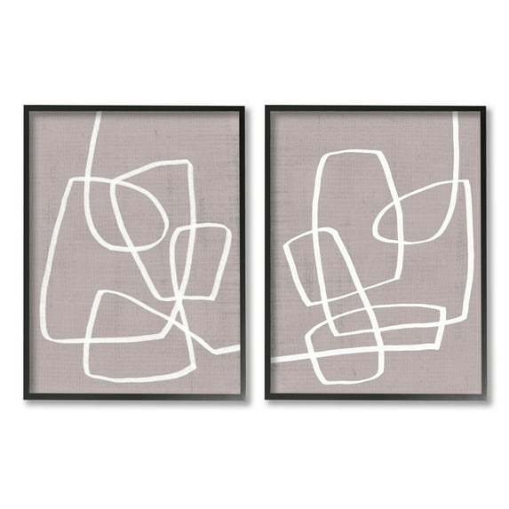 Stupell Industries Abstract Busy Line Minimal Boho Design Brown White, 24 x 30,Design by June Erica Vess