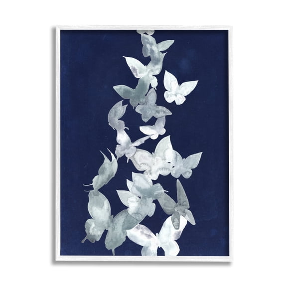 Stupell Industries Abstract Butterflies Swarm Animals & Insects Painting White Framed Art Print Wall Art