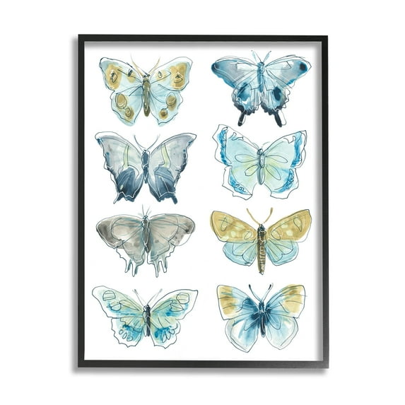 Stupell Industries Abstract Butterfly Wing Patterns Sketched Line Insects, 16 x 20, Design by June Erica Vess