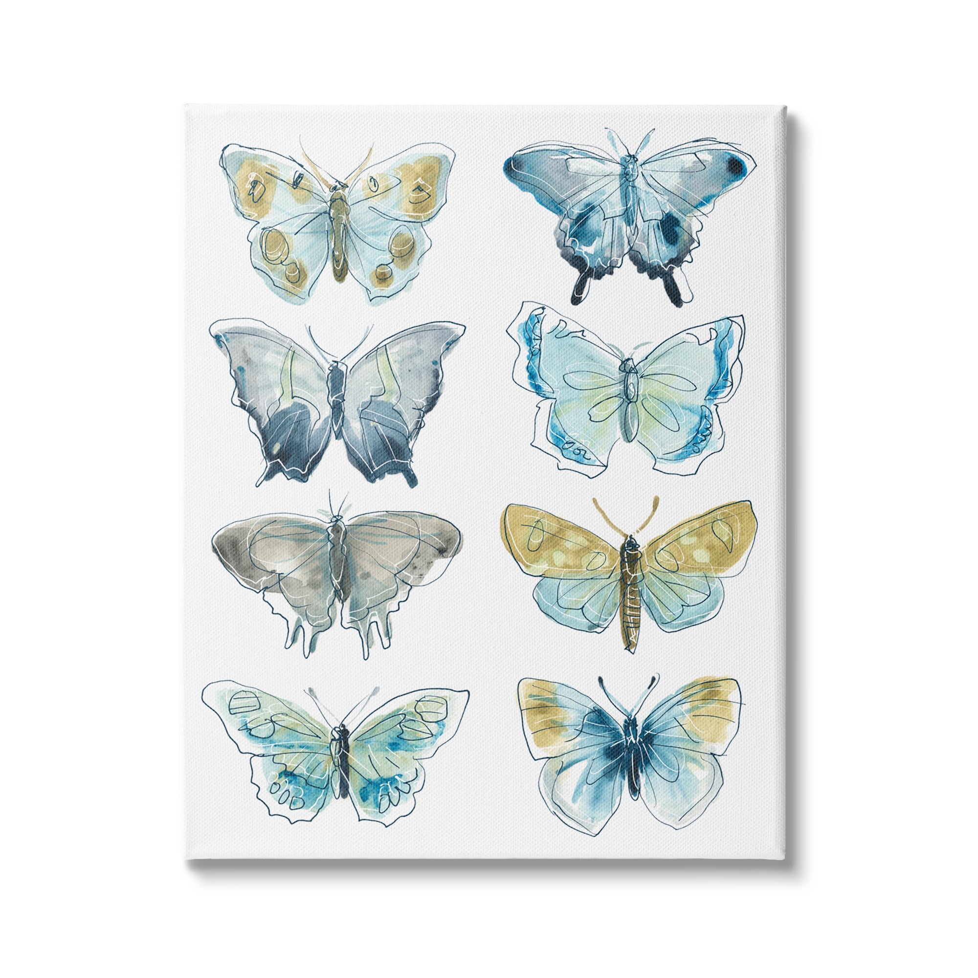Stupell Industries Abstract Butterfly Wing Patterns Sketched Line Insects, 24 x 30, Design by June Erica Vess