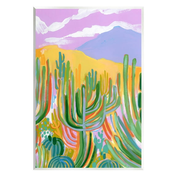 Stupell Industries Abstract Cactus Plants Desert Dunes Painting Unframed Art Print Wall Art, Design by Laura Marr