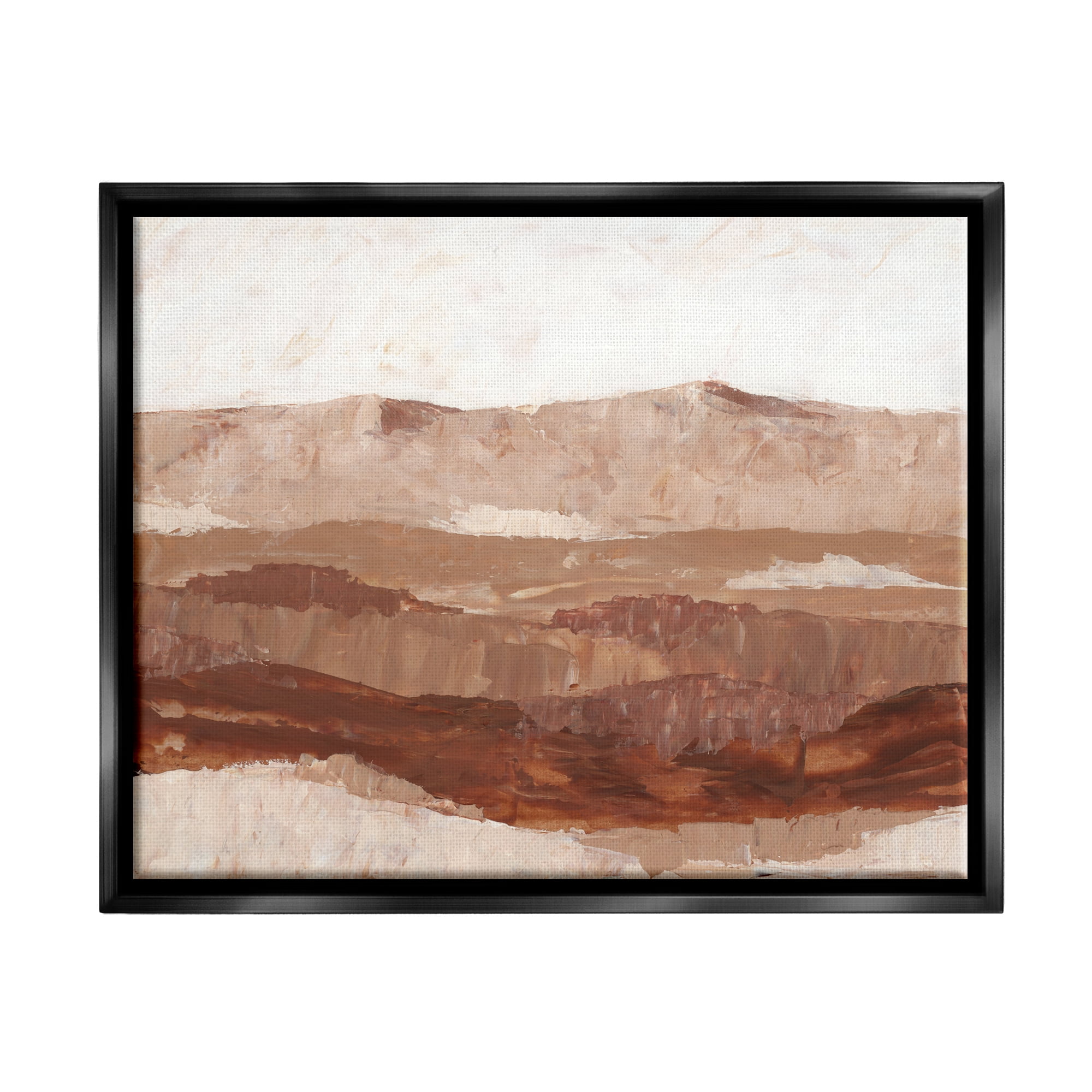 Stupell Industries Abstract Canyon Painting Landscape Painting Black Floater Framed Canvas Art Print Wall Art, 21 x 17