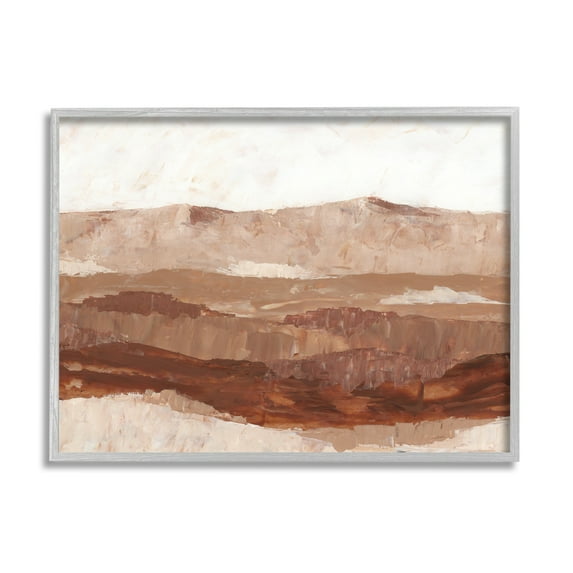 Stupell Industries Abstract Canyon Painting Landscape Painting Gray Framed Art Print Wall Art, 14 x 11