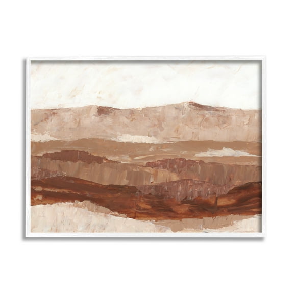 Stupell Industries Abstract Canyon Painting Landscape Painting White Framed Art Print Wall Art, 20 x 16