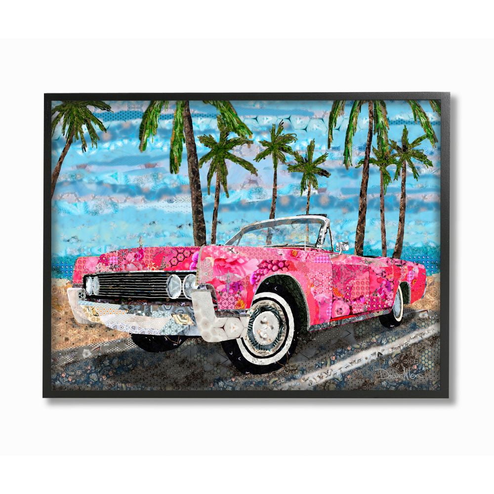 Stupell Industries Abstract Car Collage Modern Design Framed Giclee Texturized Art by Dawn Allen