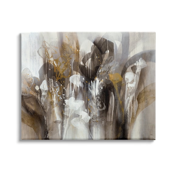 Stupell Industries Abstract Cascading Shapes Modern Brown White Black Painting, 48 x 36, Design by K. Nari