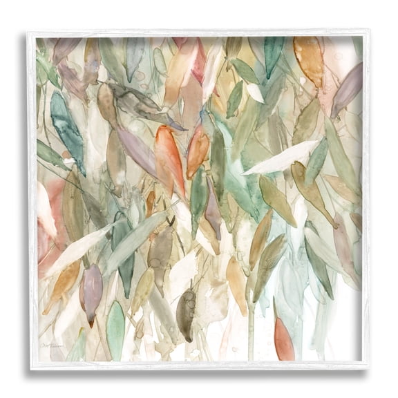 Stupell Industries Abstract Cascading Tree Leaves Autumnal Blooming Foliage Framed Wall Art, 12 x 12, Design by Carol Robinson