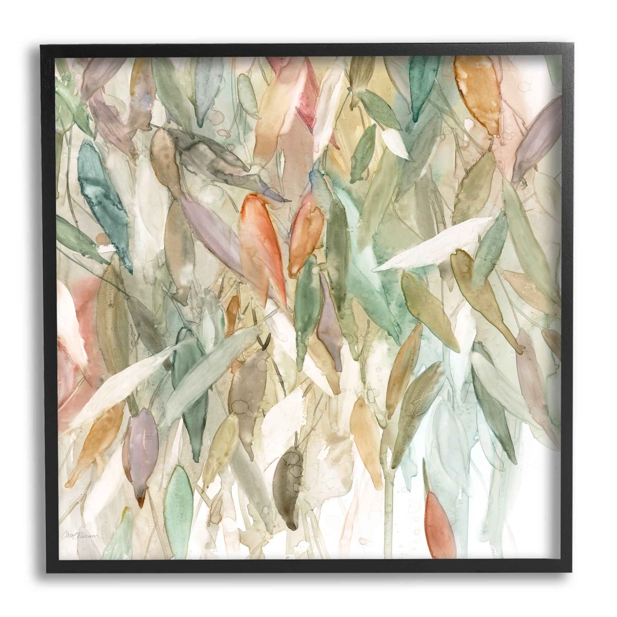 Stupell Industries Abstract Cascading Tree Leaves Autumnal Blooming Foliage Framed Wall Art, 17 x 30, Design by Carol Robinson