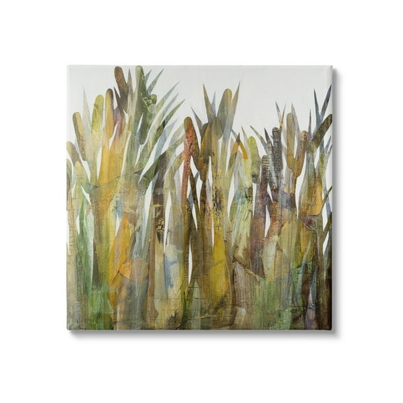 Stupell Industries Abstract Cattails Grass Collage Neutral Tones Modern Painting Gallery-Wrapped Canvas Print Wall Art, 36 x 36, Design by Ruth Fromstein