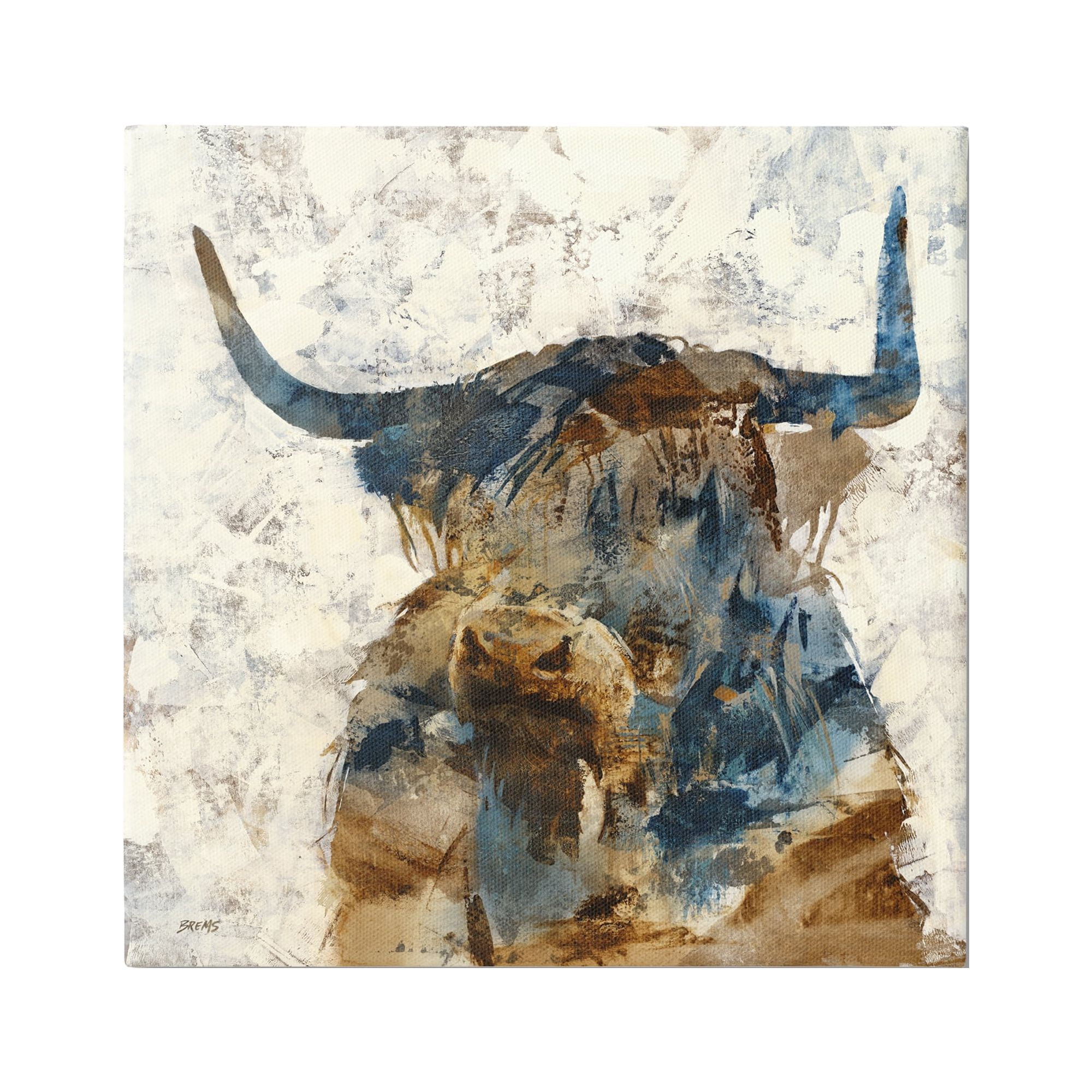 Stupell Industries Abstract Cattle Horns Collaged Silhouette Blocked Shapes Painting Gallery Wrapped Canvas Print Wall Art, Design by Scott Brems