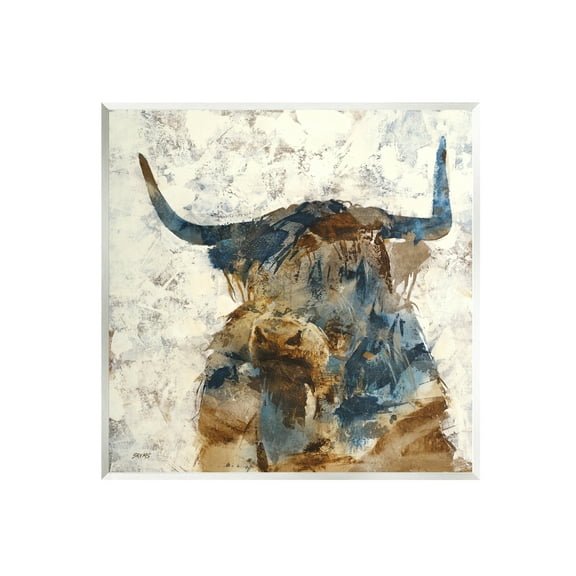 Stupell Industries Abstract Cattle Horns Collaged Silhouette Blocked Shapes Painting Unframed Art Print Wall Art, Design by Scott Brems