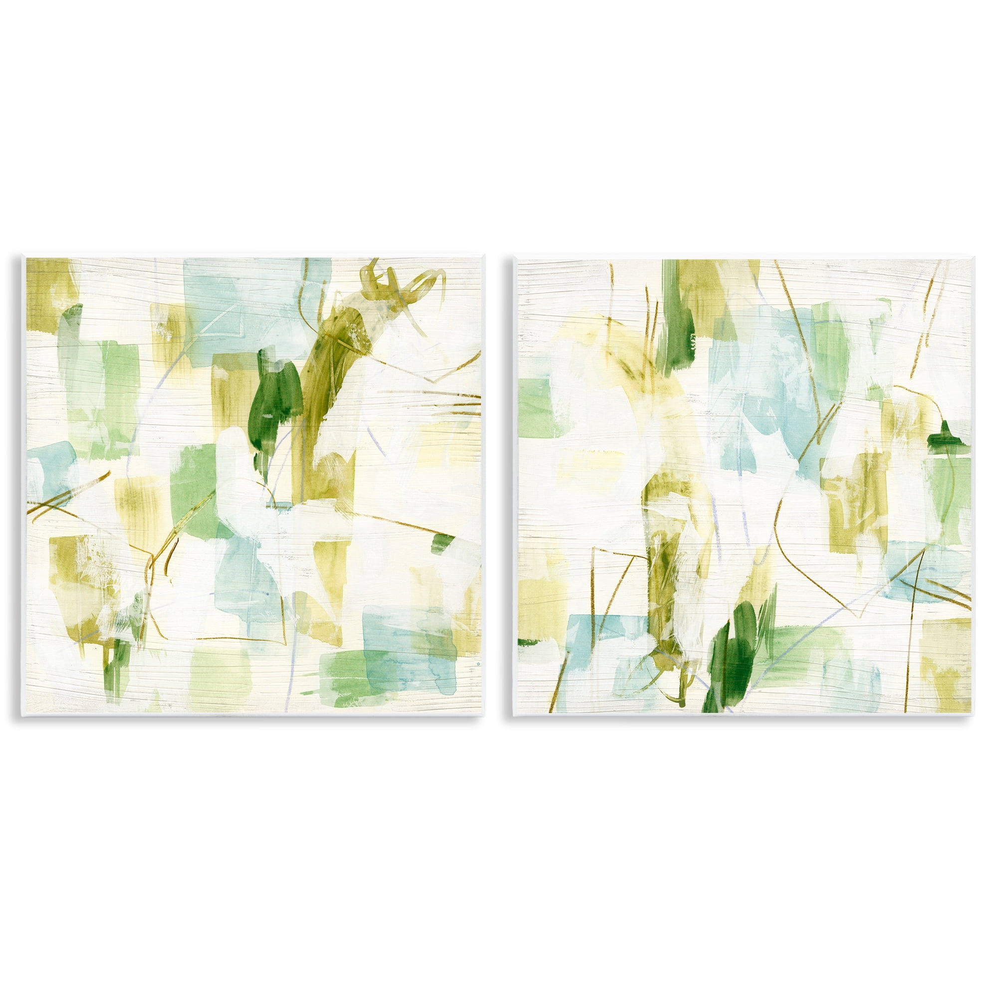 Stupell Industries Abstract Chaotic Patterns Abstract Painting Unframed Art Print Wall Art, 12 x 12, Set of 2