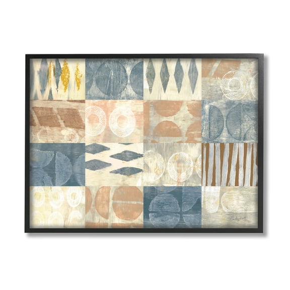 Stupell Industries Abstract Checkered Geometric Shapes Pattern Graphic Art Black Framed Art Print Wall Art, Design by Courtney Prahl