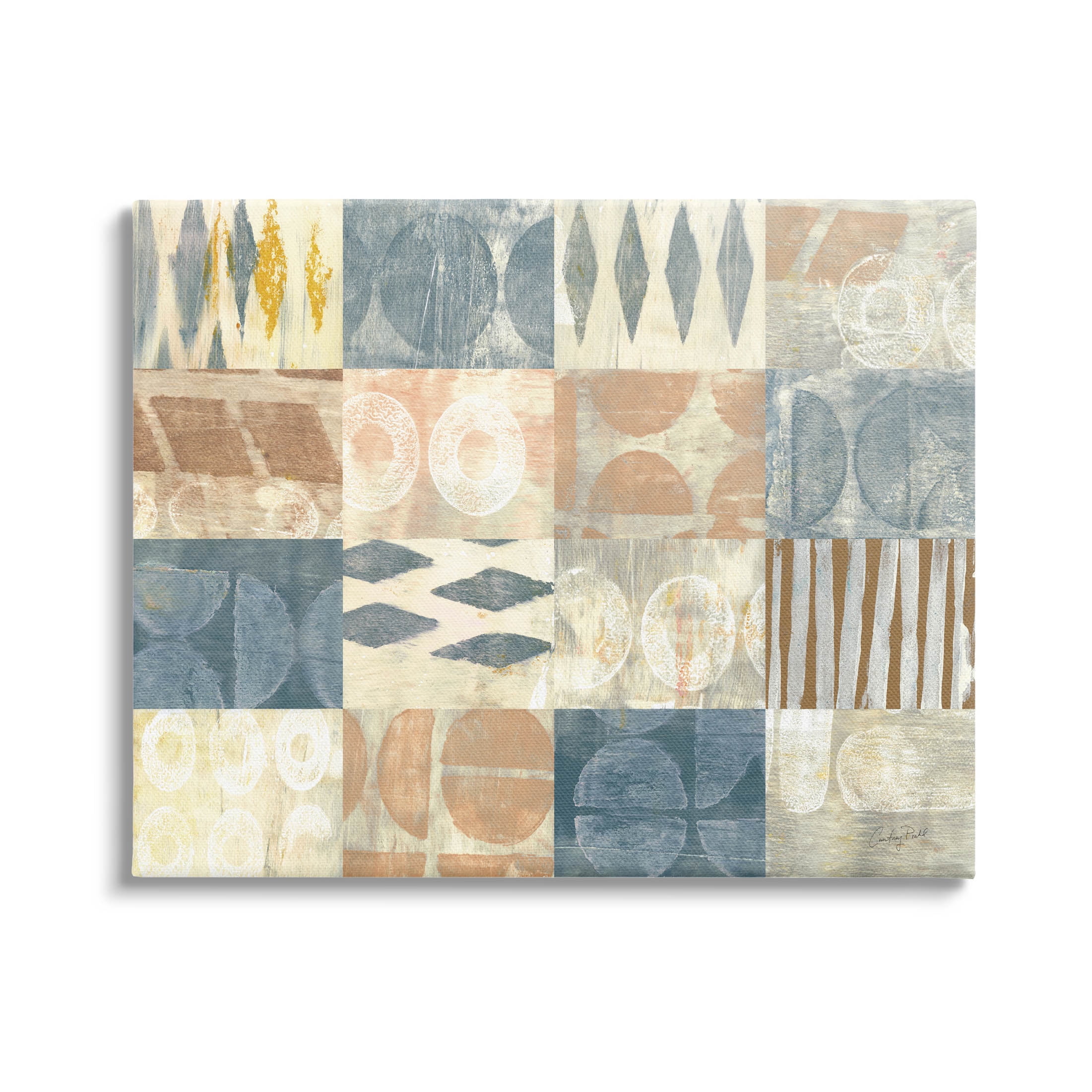Stupell Industries Abstract Checkered Geometric Shapes Pattern Graphic Art Gallery Wrapped Canvas Print Wall Art, Design by Courtney Prahl