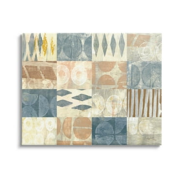 Stupell Industries Abstract Checkered Geometric Shapes Pattern Graphic Art Gallery Wrapped Canvas Print Wall Art, Design by Courtney Prahl