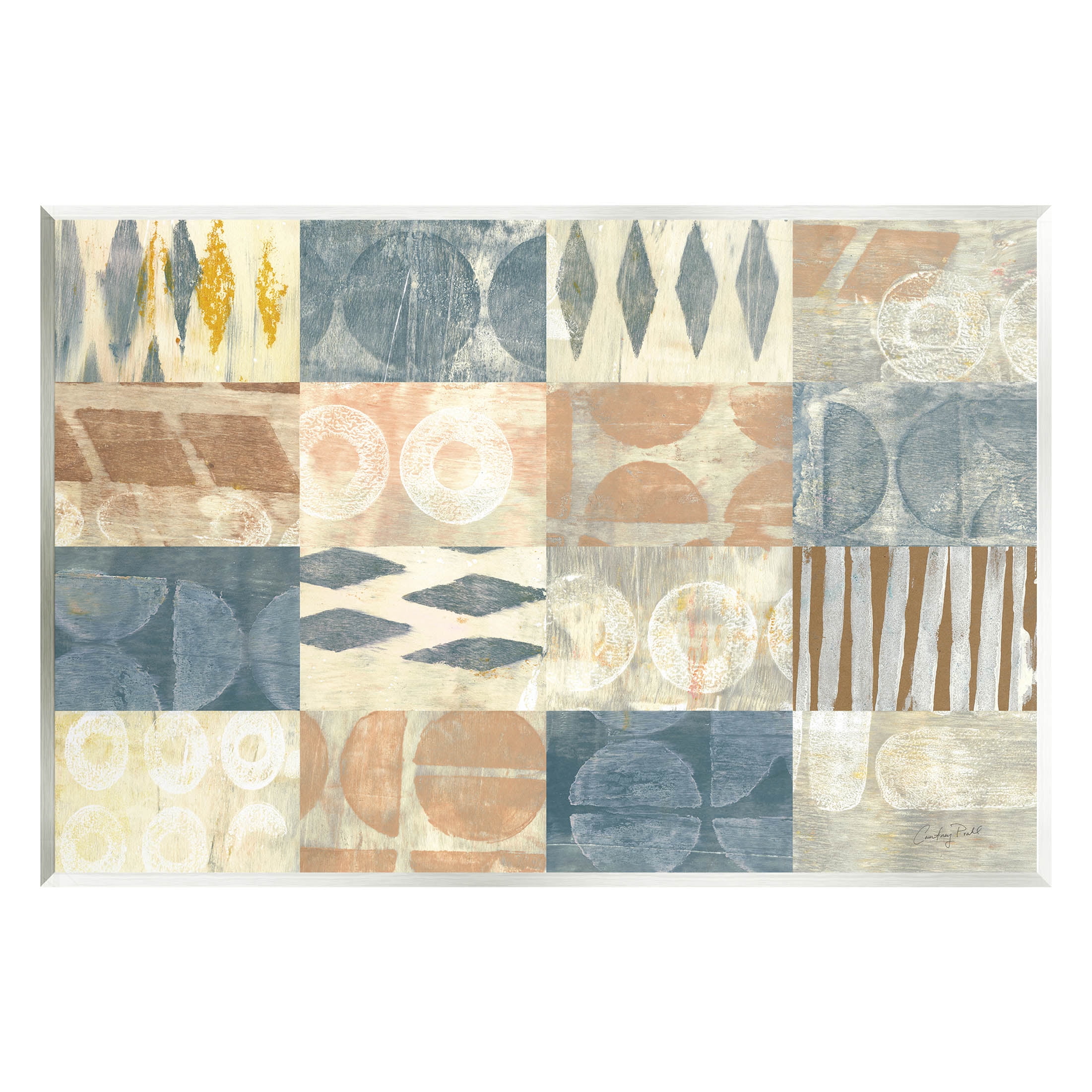 Stupell Industries Abstract Checkered Geometric Shapes Pattern Graphic Art Unframed Art Print Wall Art, Design by Courtney Prahl
