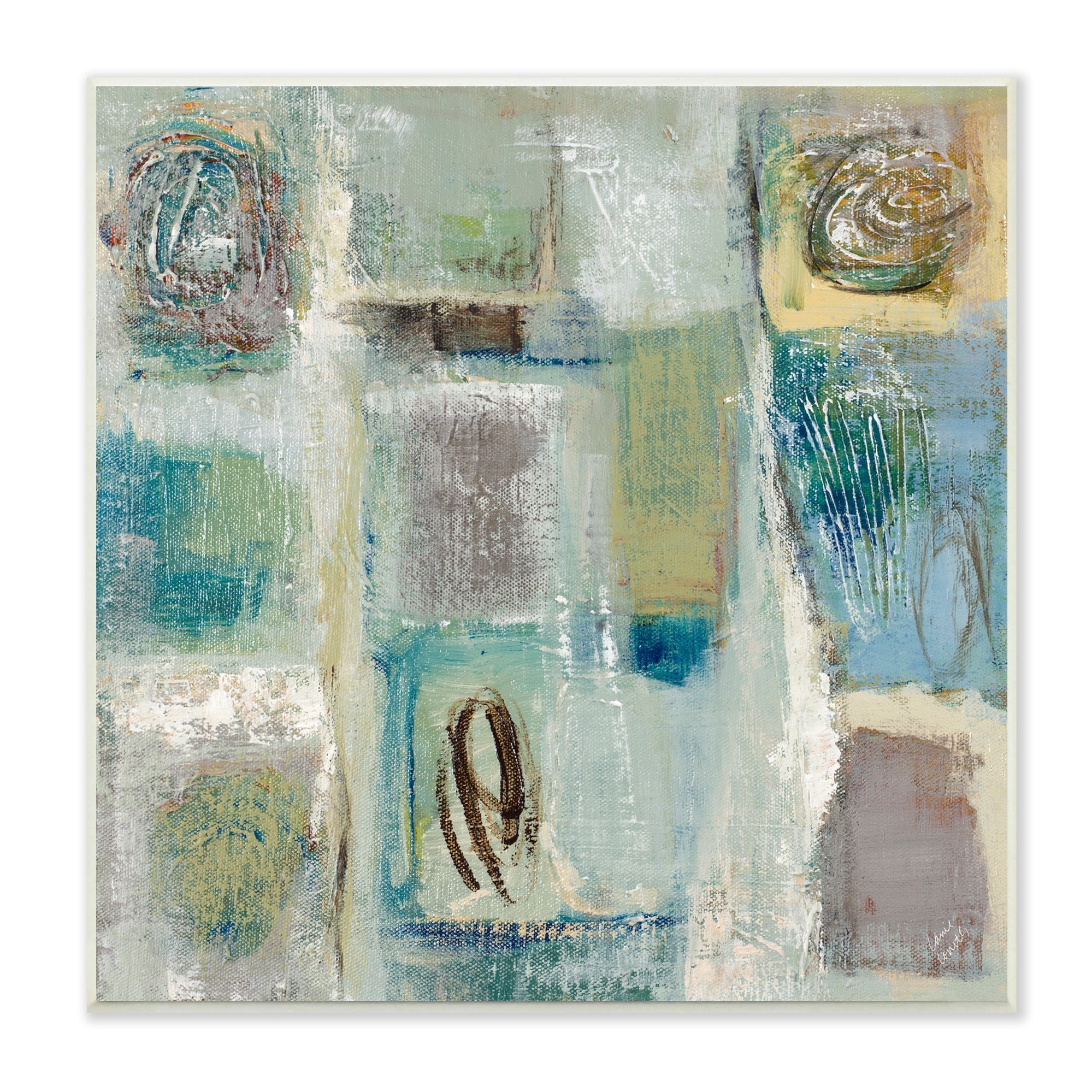 Stupell Industries Abstract Checkered Shape Painting Chaotic Spirals, 12 x 12,Design by Lanie Loreth