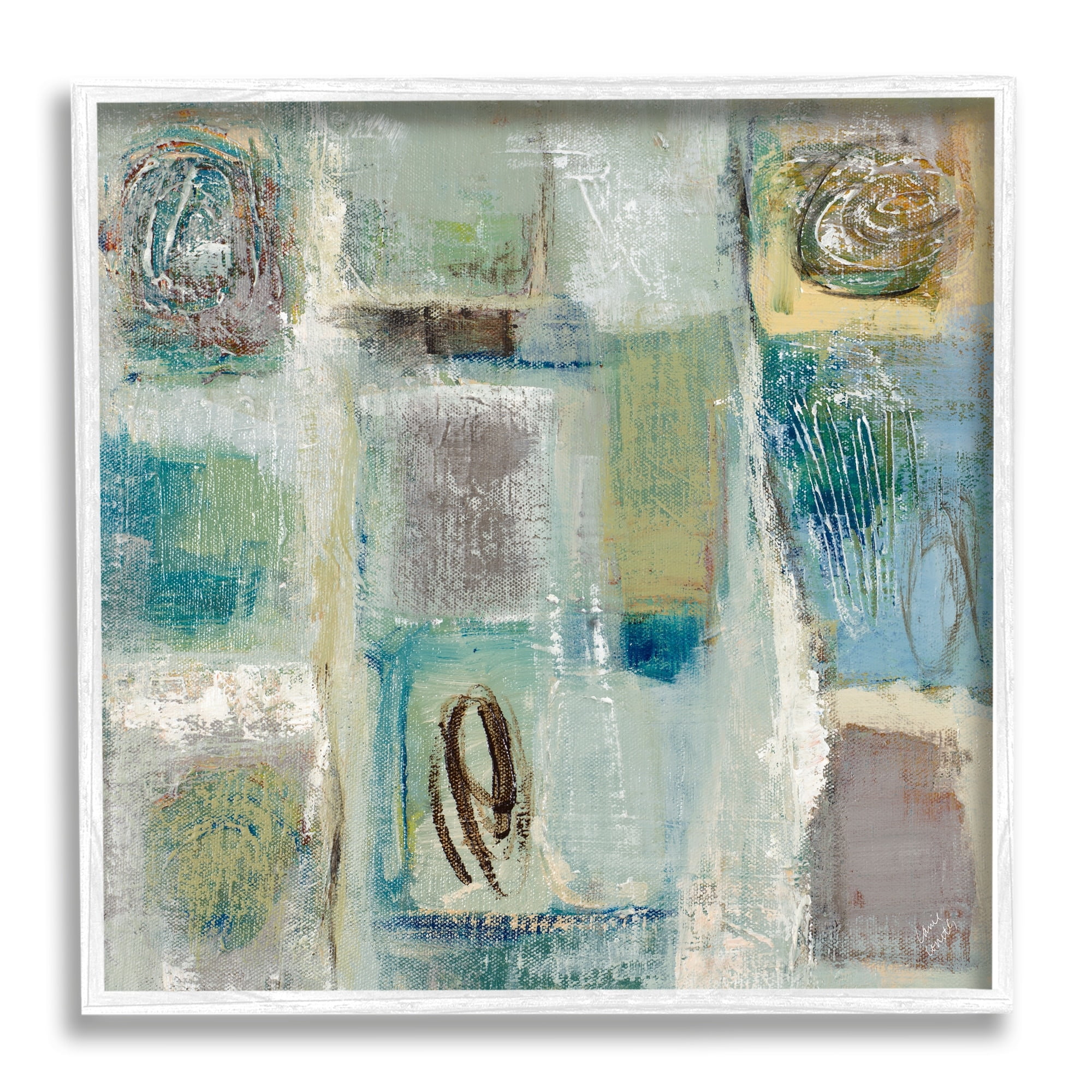 Stupell Industries Abstract Checkered Shape Painting Chaotic Spirals, 24 x 24,Design by Lanie Loreth