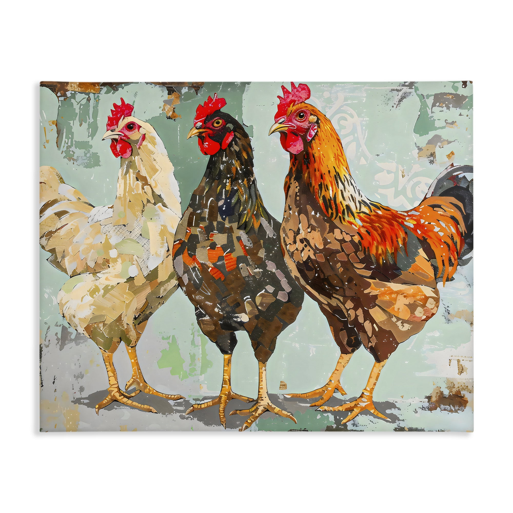 Stupell Industries Abstract Chickens Trio Canvas Wall Art, design by Creative Studio