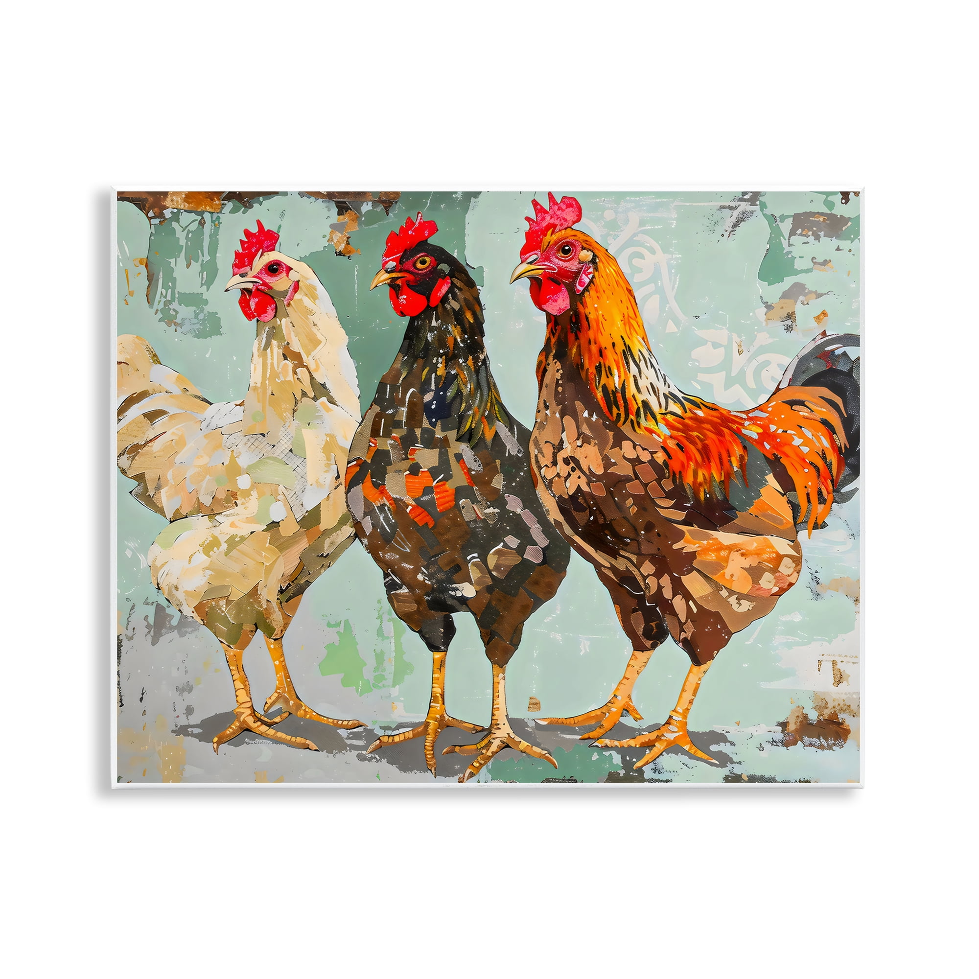 Stupell Industries Abstract Chickens Trio Wall Plaque Art, design by Creative Studio