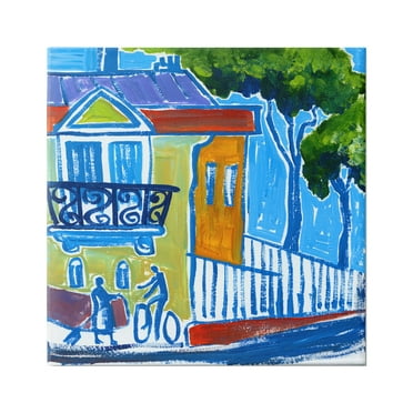 Stupell Industries Abstract City Corner Modern Style Town Buildings Painting Gallery Wrapped Canvas Print Wall Art, Design by Ben Mann