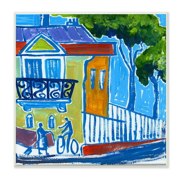 Stupell Industries Abstract City Corner Modern Style Town Buildings Painting Unframed Art Print Wall Art, Design by Ben Mann