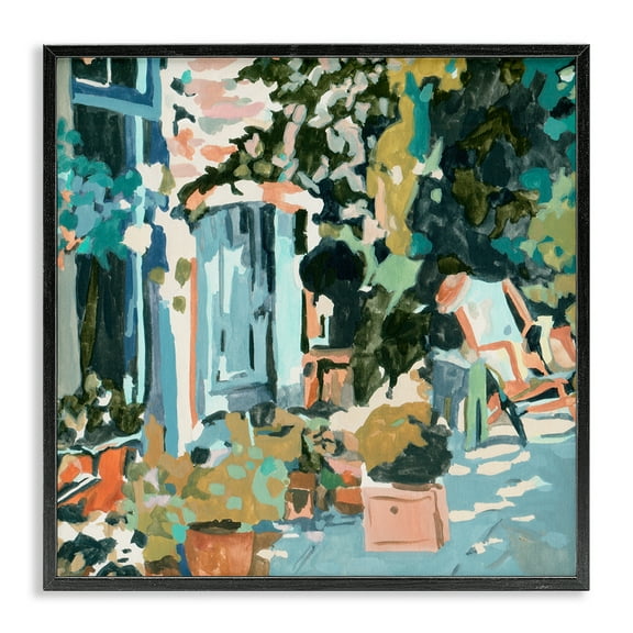 Stupell Industries Abstract Cityscape Architecture Scenic & Cityscapes Painting Black Framed Art Print Wall Art, 12 x 12